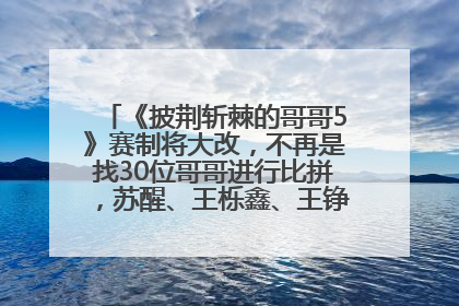 《披荆斩棘的哥哥5》赛制将大改，不再是找30位哥哥进行比拼，苏醒、王栎鑫、王铮亮、张远等多名男团选手被曝将参加