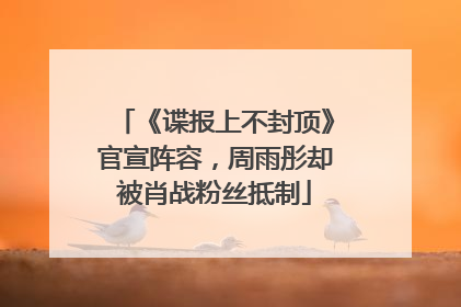 《谍报上不封顶》官宣阵容，周雨彤却被肖战粉丝抵制