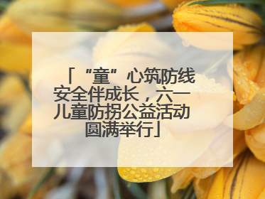 “童”心筑防线安全伴成长，六一儿童防拐公益活动圆满举行