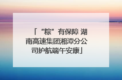 “粽”有保障 湖南高速集团湘潭分公司护航端午安康