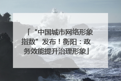 “中国城市网络形象指数”发布！衡阳：政务效能提升治理形象