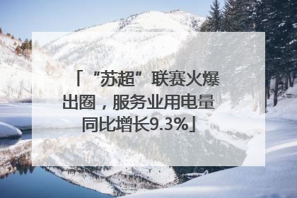 “苏超”联赛火爆出圈，服务业用电量同比增长9.3%
