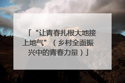 “让青春扎根大地接上地气”（乡村全面振兴中的青春力量）