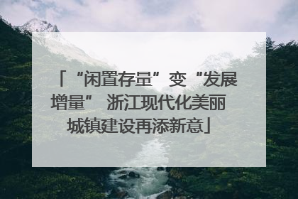 “闲置存量”变“发展增量” 浙江现代化美丽城镇建设再添新意