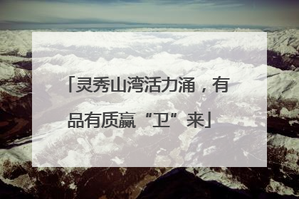 灵秀山湾活力涌，有品有质赢“卫”来