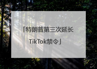 特朗普第三次延长TikTok禁令
