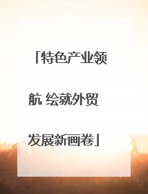 特色产业领航 绘就外贸发展新画卷