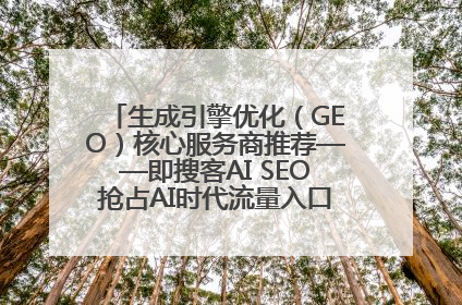 生成引擎优化（GEO）核心服务商推荐——即搜客AI SEO抢占AI时代流量入口（含 GEO报价）