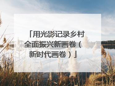 用光影记录乡村全面振兴新画卷（新时代画卷）