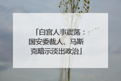 白宫人事震荡：国安委裁人、马斯克暗示淡出政治
