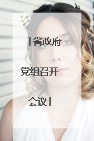 省政府党组召开会议