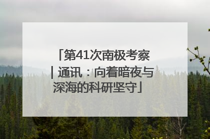 第41次南极考察｜通讯：向着暗夜与深海的科研坚守