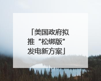 美国政府拟推“松绑版”发电新方案
