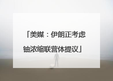 美媒：伊朗正考虑铀浓缩联营体提议