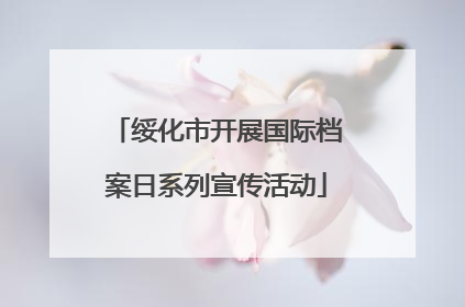 绥化市开展国际档案日系列宣传活动