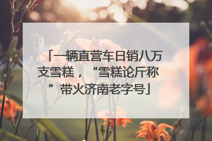 一辆直营车日销八万支雪糕，“雪糕论斤称”带火济南老字号