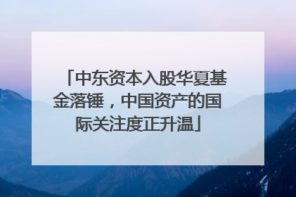 中东资本入股华夏基金落锤，中国资产的国际关注度正升温