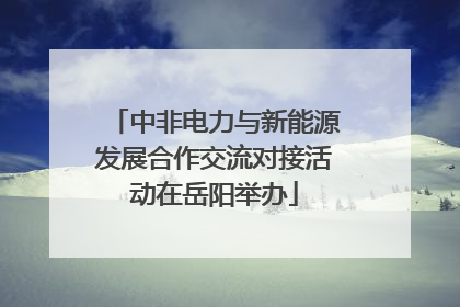中非电力与新能源发展合作交流对接活动在岳阳举办