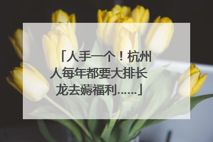 人手一个！杭州人每年都要大排长龙去薅福利……