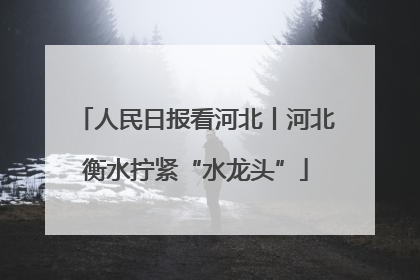 人民日报看河北丨河北衡水拧紧“水龙头”