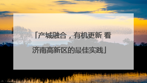 产城融合，有机更新 看济南高新区的最佳实践