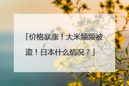 价格暴涨！大米频频被盗！日本什么情况？