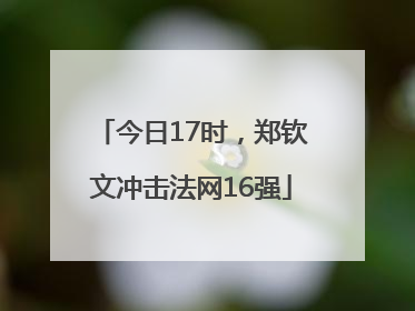 今日17时，郑钦文冲击法网16强