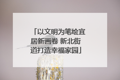 以文明为笔绘宜居新画卷 新北街道打造幸福家园