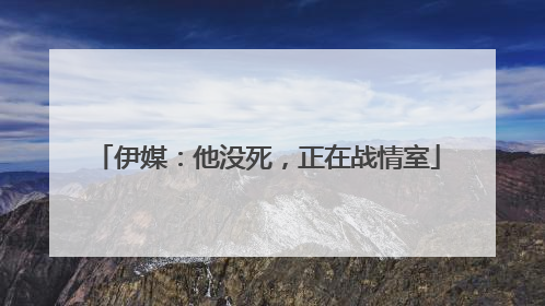 伊媒：他没死，正在战情室
