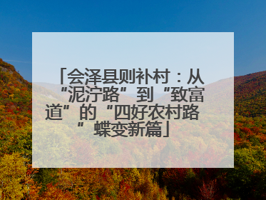 会泽县则补村：从“泥泞路”到“致富道”的“四好农村路”蝶变新篇