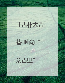 古朴大吉巷 时尚“菜古里”