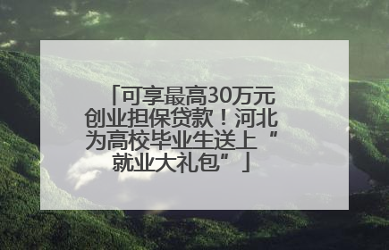 可享最高30万元创业担保贷款！河北为高校毕业生送上“就业大礼包”