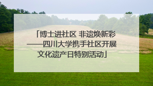 博士进社区 非遗焕新彩——四川大学携手社区开展文化遗产日特别活动