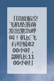 印度航空飞机坠落前发出紧急呼叫！机长飞行经验8200小时，副机长1100小时
