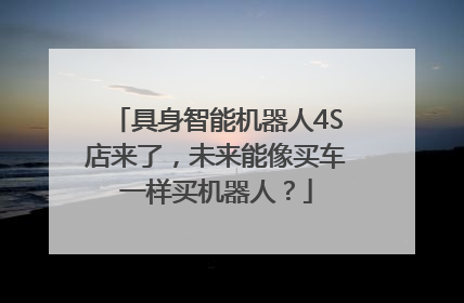 具身智能机器人4S店来了，未来能像买车一样买机器人？