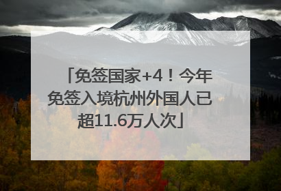 免签国家+4！今年免签入境杭州外国人已超11.6万人次