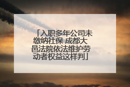 入职多年公司未缴纳社保 成都大邑法院依法维护劳动者权益这样判