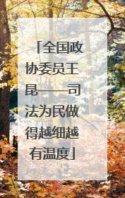 全国政协委员王昆——司法为民做得越细越有温度