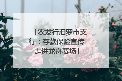 农发行汨罗市支行：存款保险宣传走进龙舟赛场