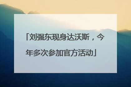 刘强东现身达沃斯，今年多次参加官方活动