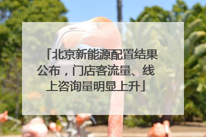 北京新能源配置结果公布，门店客流量、线上咨询量明显上升