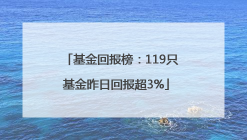 基金回报榜：119只基金昨日回报超3%