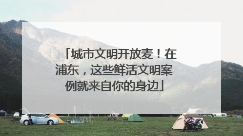 城市文明开放麦！在浦东，这些鲜活文明案例就来自你的身边