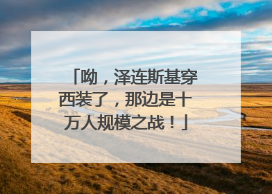 呦，泽连斯基穿西装了，那边是十万人规模之战！