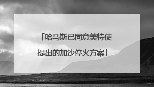 哈马斯已同意美特使提出的加沙停火方案