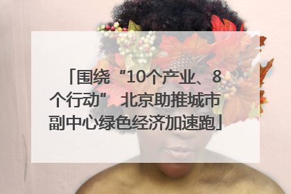 围绕“10个产业、8个行动” 北京助推城市副中心绿色经济加速跑