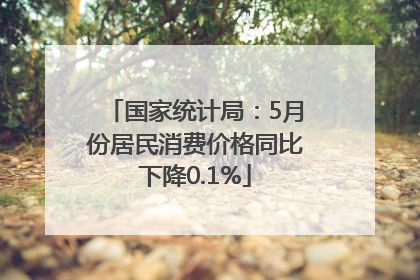 国家统计局：5月份居民消费价格同比下降0.1%