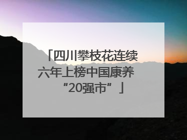 四川攀枝花连续六年上榜中国康养“20强市”