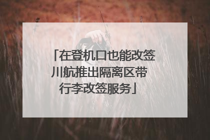在登机口也能改签 川航推出隔离区带行李改签服务
