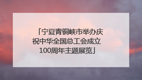 宁夏青铜峡市举办庆祝中华全国总工会成立100周年主题展览